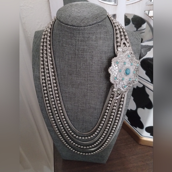 Multi Strand Tiered Necklace - Picture 3 of 16